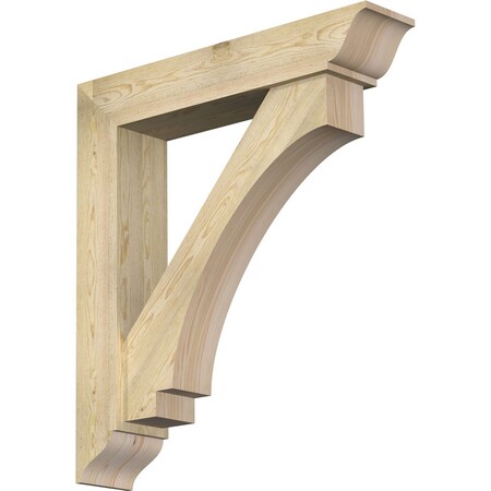 Ekena Millwork Imperial Traditional Rough Sawn Bracket w/ Offset Brace, Douglas Fir, 8"W x 40"D x 44"H BKT0806X40X44IMP01RDF